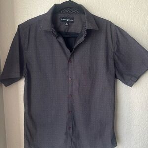 Beverly Hills Polo Club Men's Black Short Sleeve Button-Down Medium Shirt